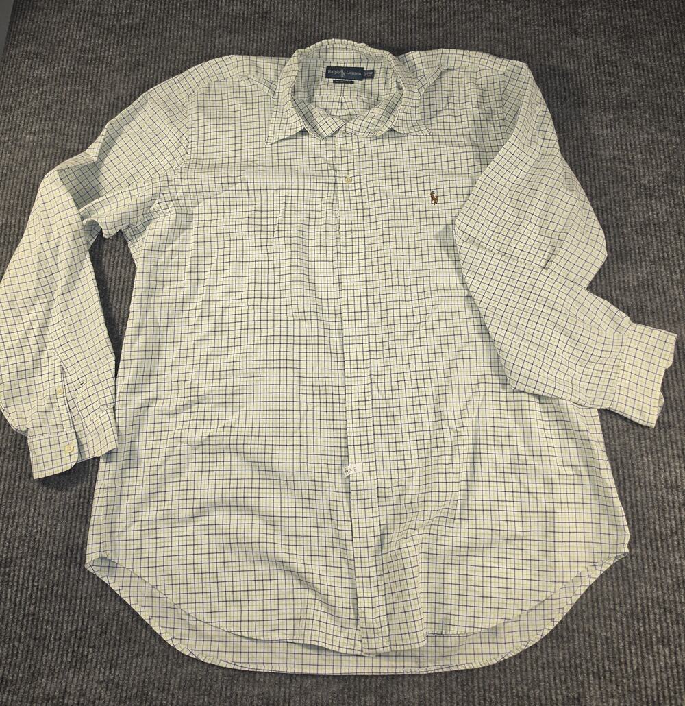 Ralph Lauren Mens Long Sleeve Shirt Striped Green Plaid Size 2XLT
